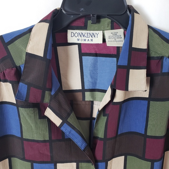 Women's Color Block Fashion Blouse Plus #77 - Picture 4 of 7